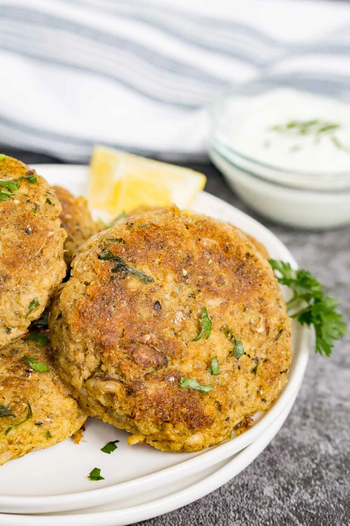 Close up of a sardine patty