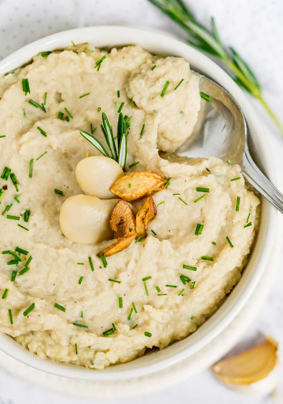 Bowl of mashed butter beans side dish