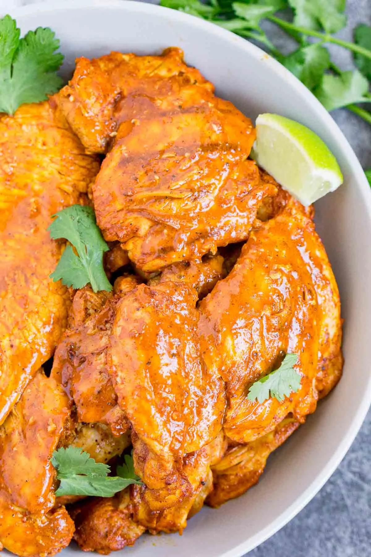 Bowl of grilled achiote chicken