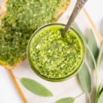 Sage pesto in a jar