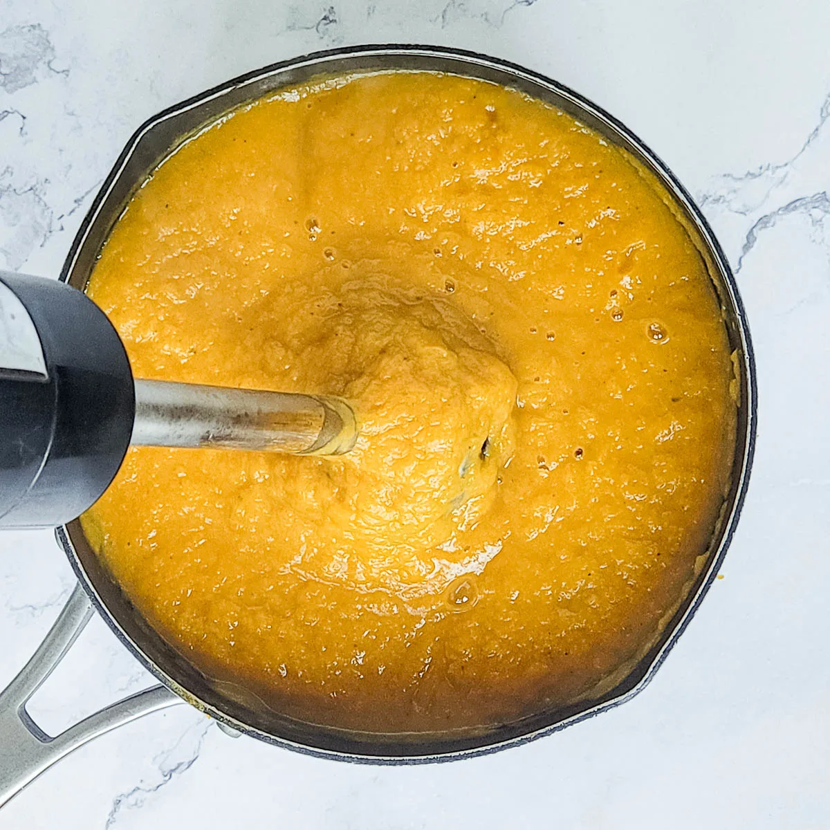 Pureeing butternut squash soup