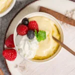 Eggnog custard in a ramekin