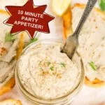 Pinterest image with text: Easy Sardine P&acirc;t&eacute; - 10 Minute party appetizer